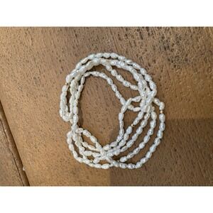 Vintage‎ Freshwater Rice Pearls 5 Strand Bracelet 9"